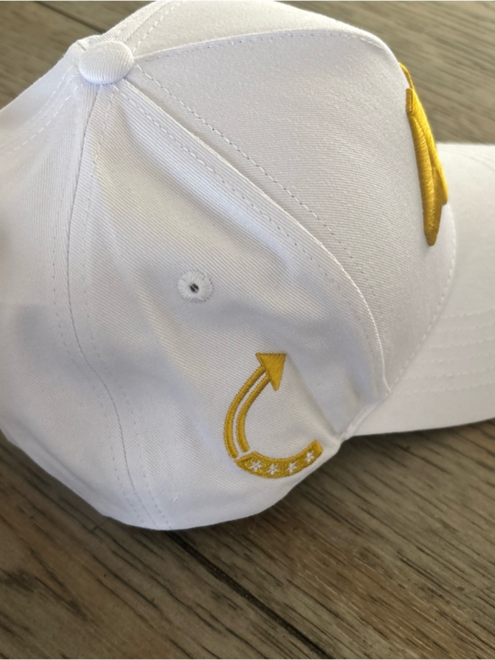 White TPUSA Cap Gold '47' And Gold Embroidered American Flag. NEW - Picture 7 of 11